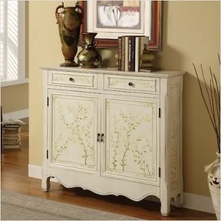   CHIC WHITE ~ VINES ~ SIDEBOARD BUFFET CABINET ENTRY ACCENT TABLE