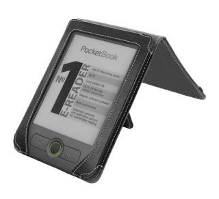 PocketBook Basic 611 eReader Black Nappa Leather Flip Stand Cover Case