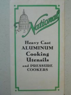 National Pressure Cooker Aluminum Cookware Catalog OLD