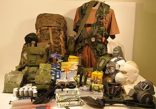 FAMILY SURVIVAL KIT* EXTREME BUG OUT BAG USMC ILBE PACK M 9, RATIONS 