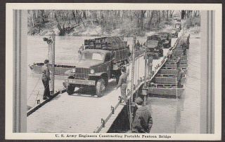 X2373 US Army Engineers Building a portable Pontoon Bridge, F 192 