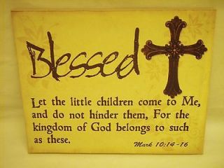 Religious Fabric Picture Art Cross Blessed