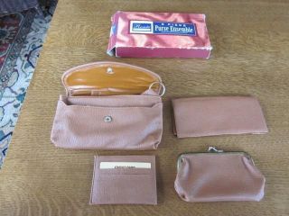 Ronte Beverly Hills 5pc Purse Wallet Coin Checkbook Key