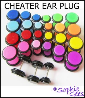 CHEATER FAKE EAR PLUG STRETCHER STUD EARRING ILLUSION TAPER EXPANDER 