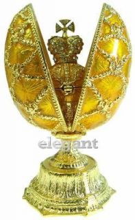 Gold Faberge Egg Crystals Jewellery Jewelry Trinket Box