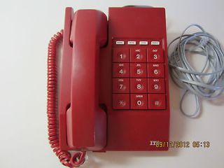 Vintage ITT Red Telephone Touch Tone Features Redial Pause Store 