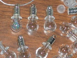Small fillable Glass crystal ball bottle vial jewelry