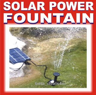 Solar Panel Powered Power Water Fountain & Pump Pond Feature Spray For 