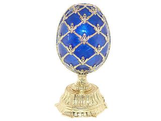 Swarovski Crystal Blue Russian Faberge Egg with Basket