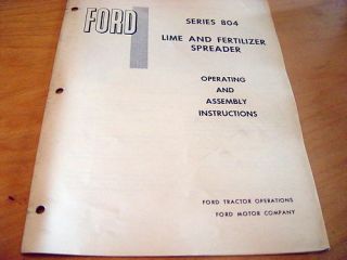Ford 804 Lime and Fertilizer Spreader Operators Manual
