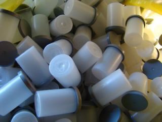 25 WHITE 35MM FILM CANISTERS With GRAY LIDS GEOCACHING