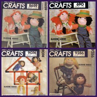   Sewing Pattern Soft Sculptured Blossom Babies Doll & Doll Clothes OOP