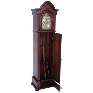 Classic Safari™ 79 Grandfather Clock with Carved Wood Door & Gun 
