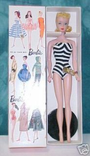 VINTAGE RARE MIB #4 Blond Ponytail Barbie WITH wrist tag