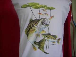 Largemouth Bass Fresh Water Fishing New Adult Unisex T Shirt SM, MD, L 