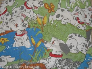 Disneys 101 Dalmatians Bed Sheet Flannel Double Full Fitted Fabric 