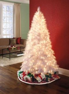 Aurora White Spruce Tree Pre Lit Clear Christmas Tree NEW