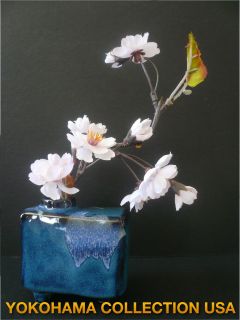   Mini Rectangle Blue Cumulus Colored Ikebana Flower Arrangement Vase