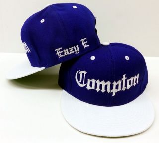   & White 2Tone Vintage Compton Flat Bill Snap Back Baseball Cap Hat