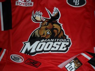   2008   2009 Manitoba Moose Canada Tribute Authentic Game Used Jersey