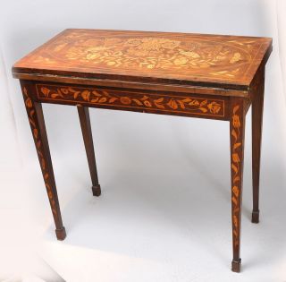 Antique Inlaid Folding Card Table Awesome Extensive Dutch Baroque 