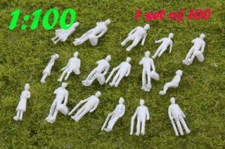 100x White Unpainted Architectural 1100 Scale Model Figures NEW