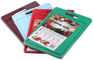 Poly Assorted Color Cutting Board Chopping Food 14 x 10 x 0.6 