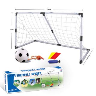 Small Football Soccer Boy Goal Post Net Set Ball Pump Kids Childs 
