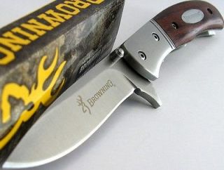 Browning Fast Task Pocket Folder Flipper Opening Rosewood Handle Knife