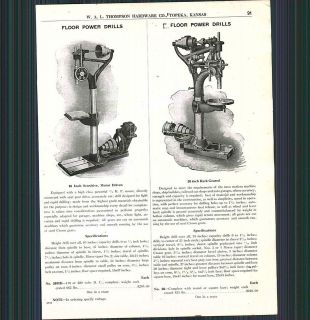 1922 ad Canedy Otto Engine Lathe Floor Power Drills Black & Decker 