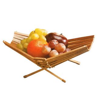   Foldable Bamboo Fruit Produce Basket Bowl 100% Eco Friendly New