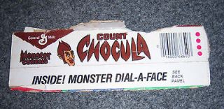 1970s or 80s Count Chocula Cereal BOX TOP advertising Dial a Monster 