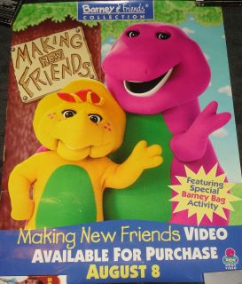 Barney Making New Friends Childrens Movie Poster rolled