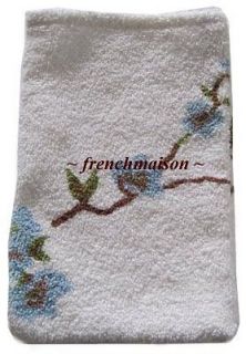 Porthault French Gant Wash Cloth Towel Blue Flower