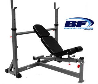   Bayou Fitness E 4423 Adjustable FID Olympic Bench Press Weight Bench