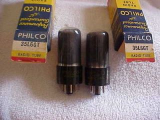 Pair NOS NIB Philco 35L6 Audio Output AC/DC Radio Vacuum tubes