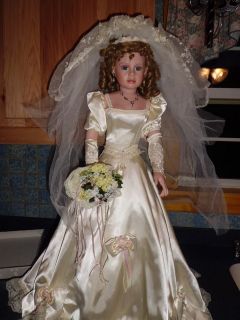 Michael Reid Amanda 30  tall w/stand bride doll & Hope Chest 