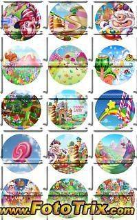 Edible Image Birthday Decoration Cake Cookie Cupcake Toppers Candyland 