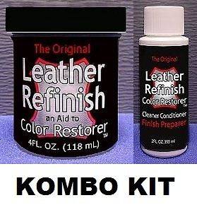 Leather Refinish Color Restorer + Cleaner Conditioner Dye Preparer Kit 