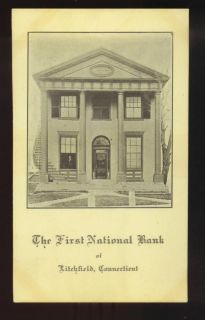 LITCHFIELD, CT ~ FIRST NATIONAL BANK ADV, OFFICERS, NOT A POSTCARD ~ c 