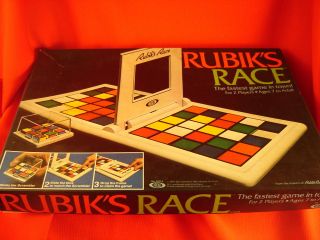 RUBIKS Cube RACE Game VTG Ideal Toy 2 Players 1982 Original Box 