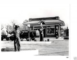 Old Photo Gas Station Gulf Clockface Pump Black Boy Cop