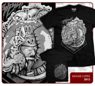 Tribal Gear Streetwear MOUSE 2012 Mens Black T Shirt Graphic Short 