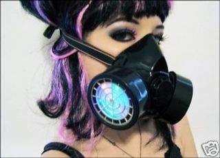 LED Gas Mask Burning Rave Man Cyber Goth Clothes Wear Halloween 