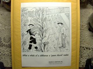   Print Y & R Advertising Garden Corn Fence Gate Hoe Hat Americana Art