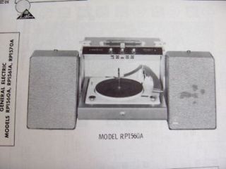 GENERAL ELECTRIC RP1560A, RP1570A PHONOGRAPH PHOTOFACT