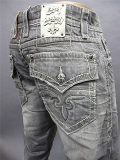 Rock Revival Mens New denim Straight Cut Jeans Size 32 34 36