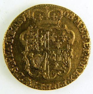 1768 George III Gold Guinea Coin AVF / VF. Pre Sovereign Gold Coin.