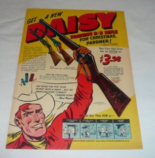1953 Red Ryder GET A NEW DAISY BB GUN FOR CHRISTMAS ad page