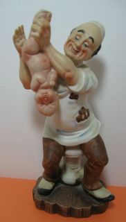 Vintage Geo Z Lefton Figurine Doctor Delivering Baby Medical 8 Inches 